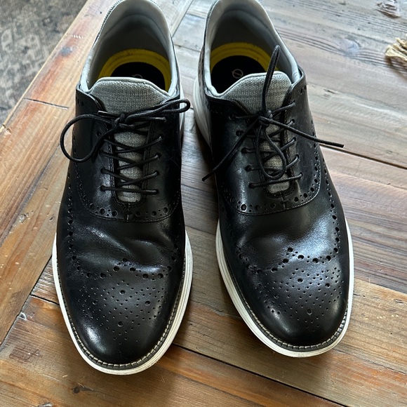 Cole Haan Black Leather Oxfords with White Sole-Original Grand main image 6